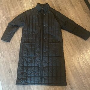 Women's Long Black Quilted Coat
